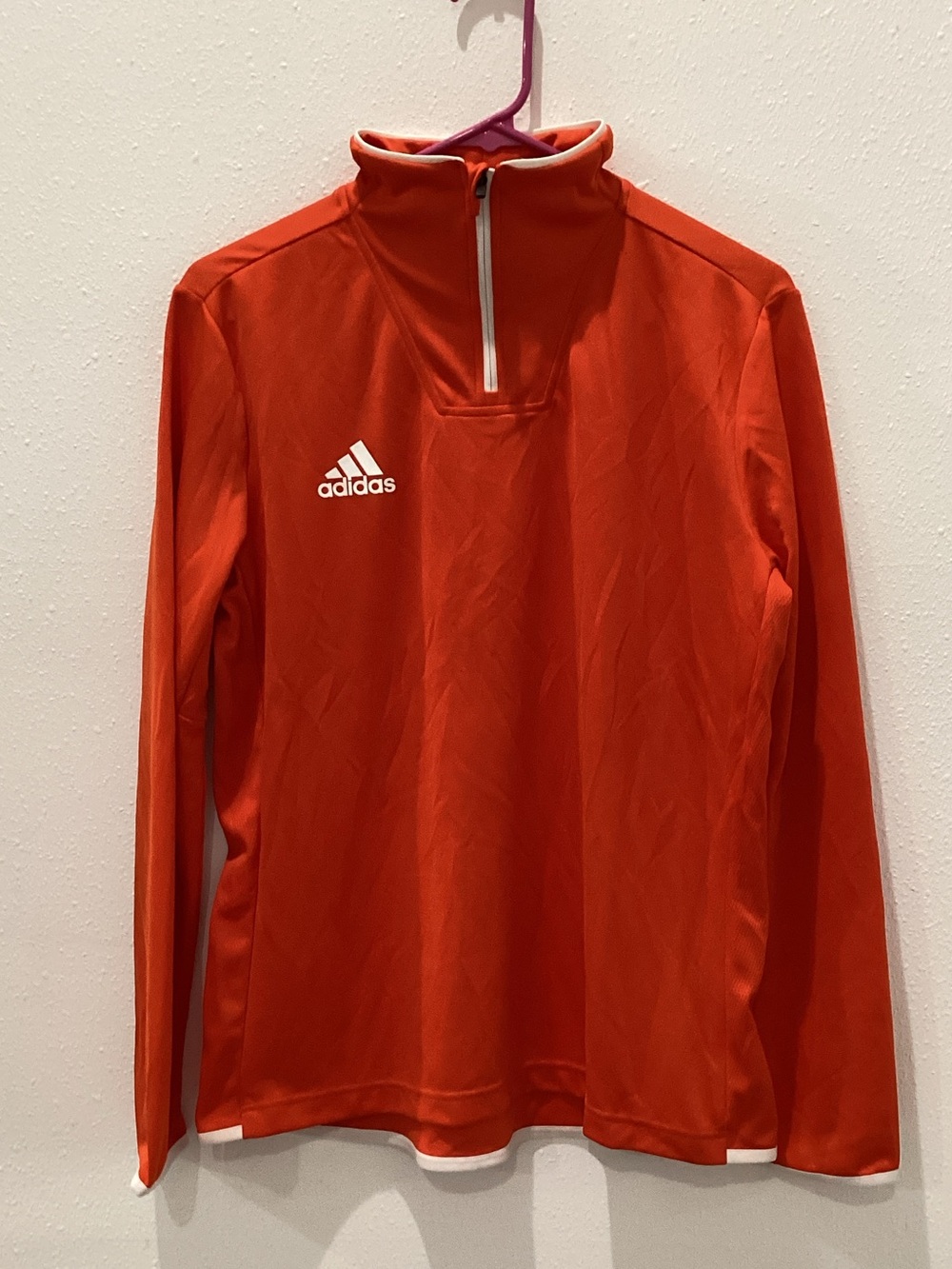 adidas Bright Orange Quarter-Zip Pullover